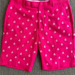 G/Fore pink skull golf shorts